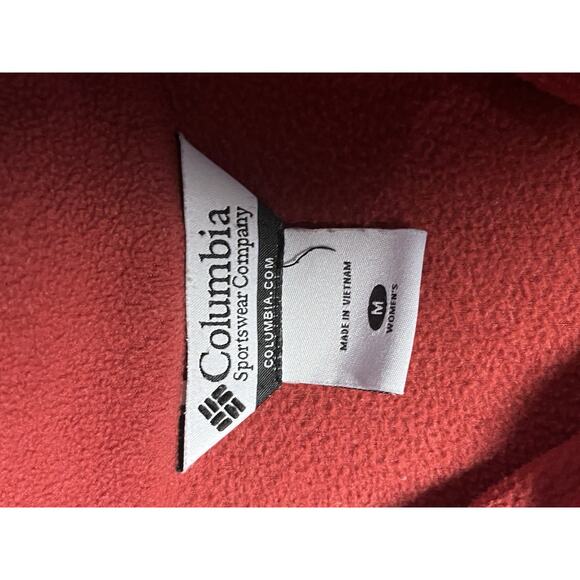 Columbia Womens Fleece Full Zip Up Jacket Size Medium Red Outdoor - Picture 4 of 4